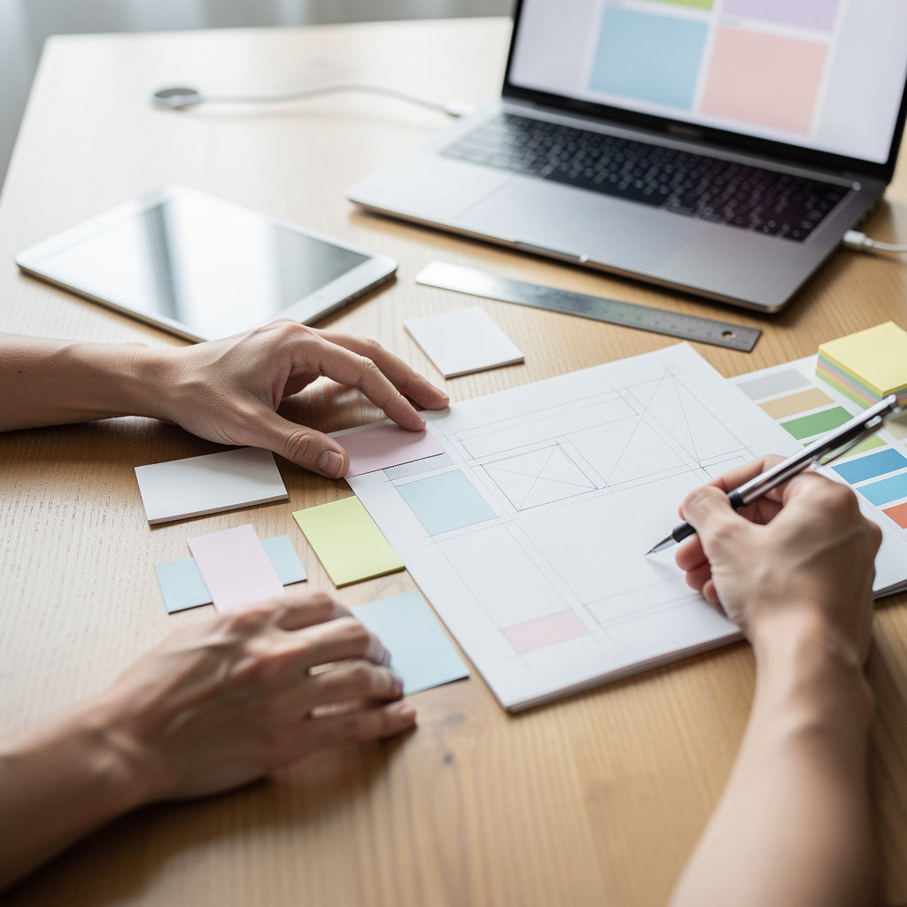 Anne Cox Coronado website designer planning a project with a client in Coronado